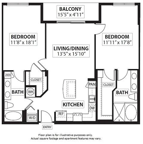 Floor plan B2 2 Bed 2 Bath