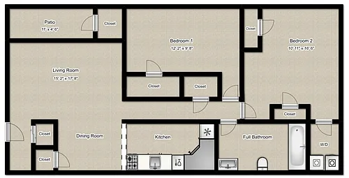 Floor plan 2 bedroom flat