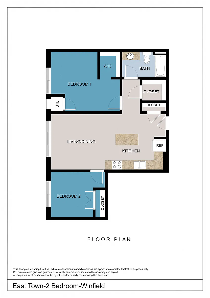 Floor plan Winfield - 2 Bedroom