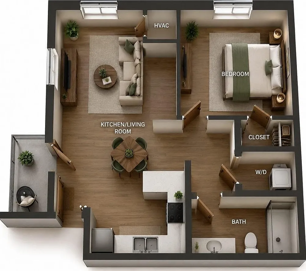 1211 - 1215 Pineview Drive - 1211 - 104 - Modern Solo — Photo 1