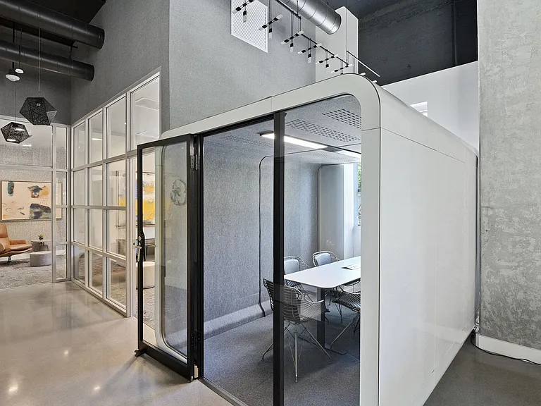 Private conference room available for an extended workspace