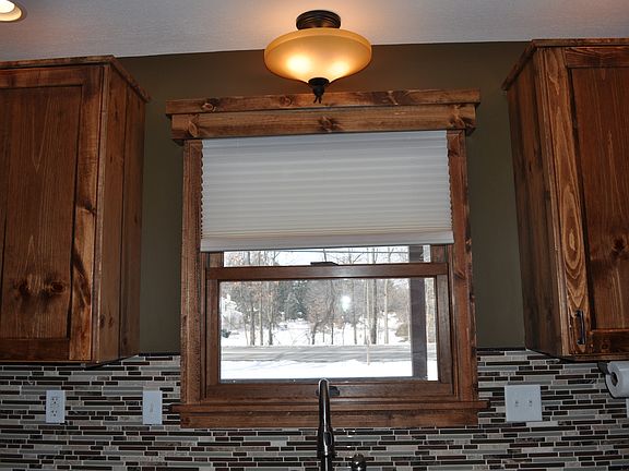 Custom made pine valance