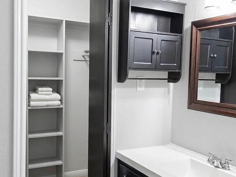 right side vanity and walk-in closet