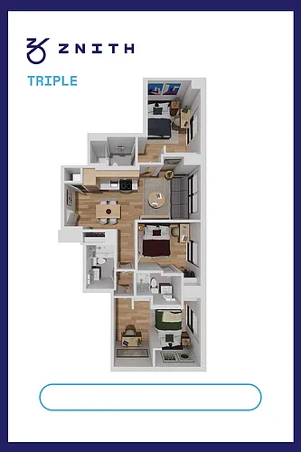 Floor plan 3 Bed, 3 Bath