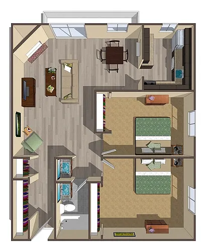 Floor plan 2 Bed 1 Bath