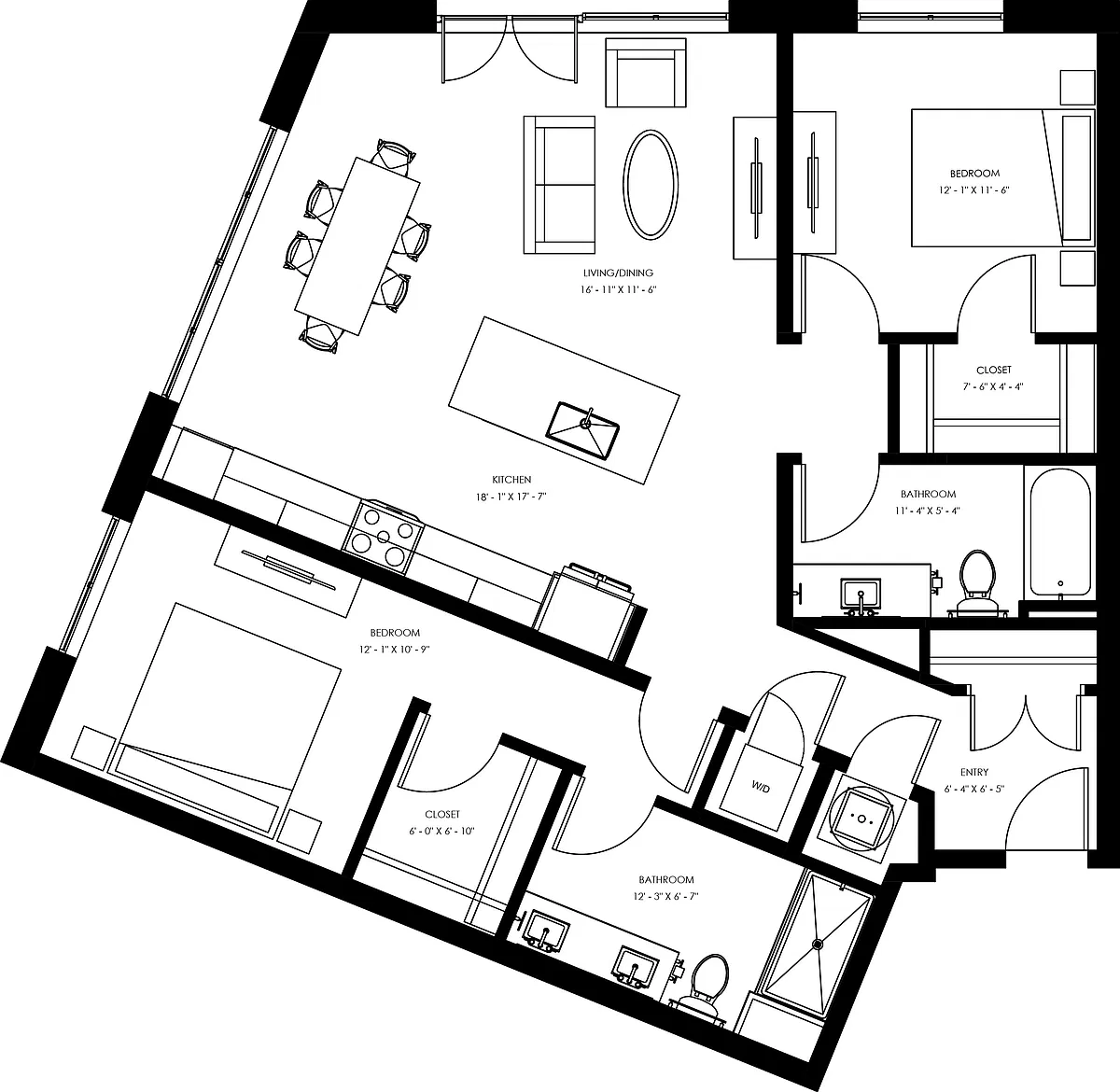 Floor plan B5 - Two Bedroom