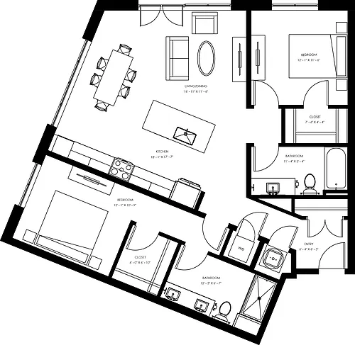 Floor plan B5 - Two Bedroom