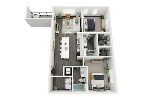 Floor plan Silhouette - Two Bedroom / Two Bathroom