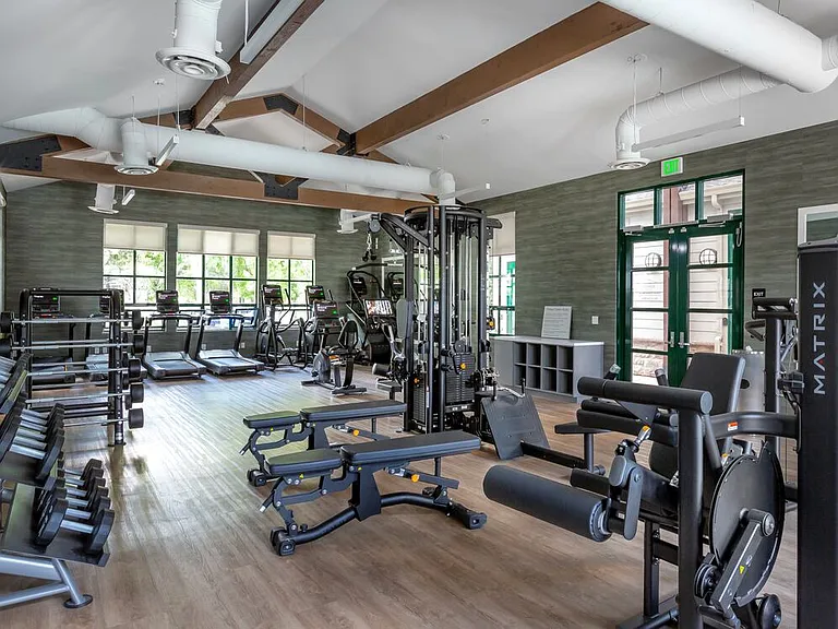 Fitness center with strength and cardio equipment