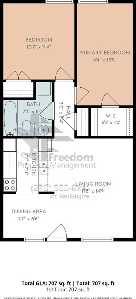 2 bed, 1.0 bath, $1,220 — Photo 2