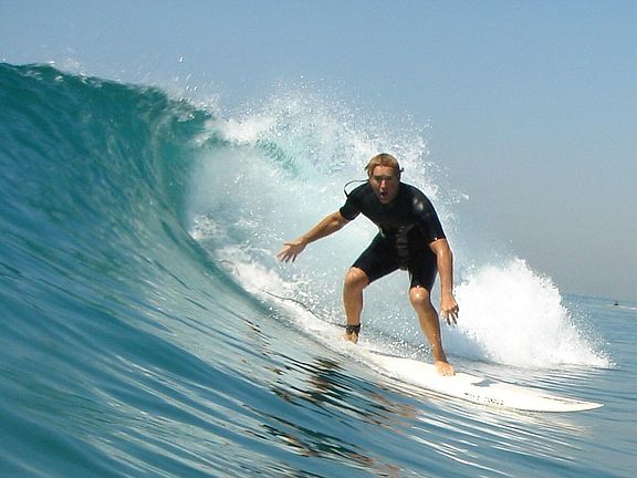 Your landlord surfing Newport. This could be you!