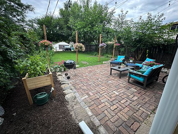 Backyard patio and garden
