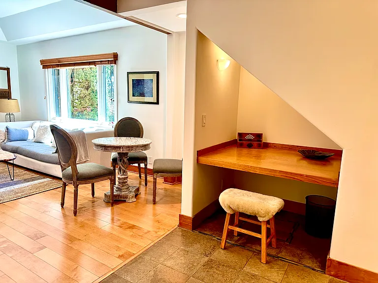 Desk book and living room