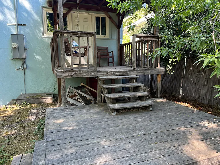 Deck on the kitchen exit towards the backyard