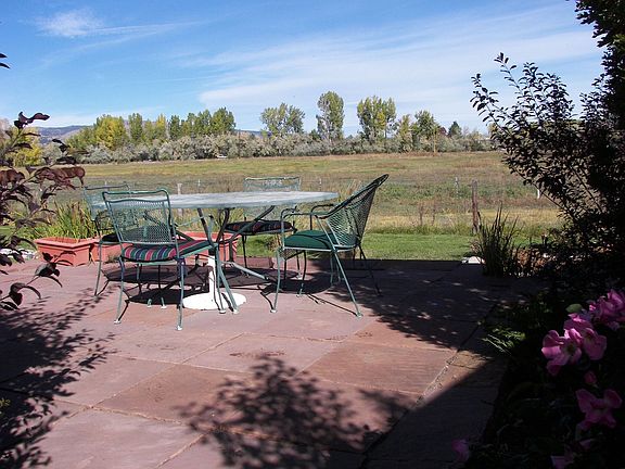 Flagstone patio looking north