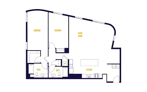 Floor plan 2 Bed/2 Bath-B12.1