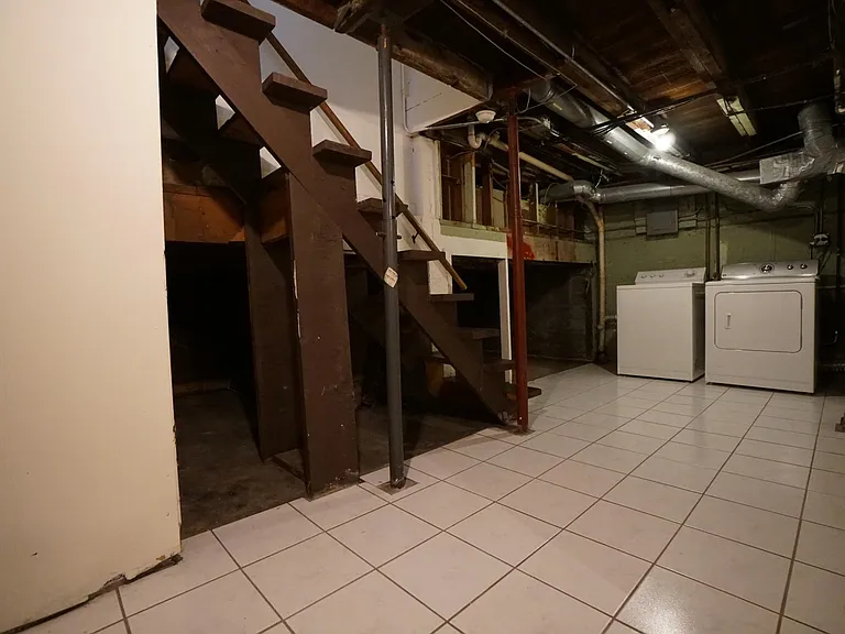 Laundry area in basement