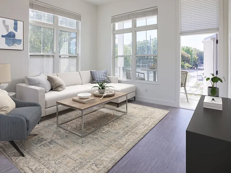 Living Room with Balcony and Hard Surface Flooring