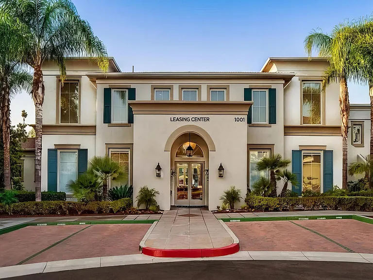 Amerige Pointe Leasing Center Featuring Tall Windows and Arched Entry