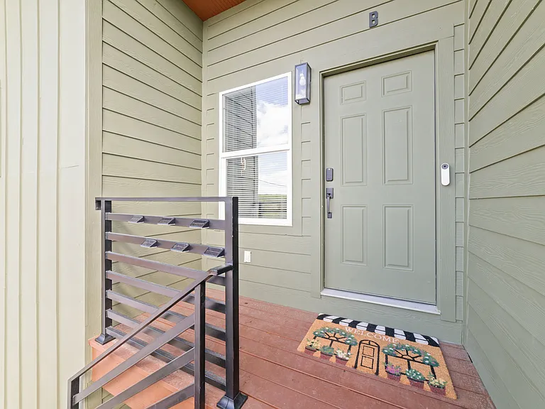 Front door view of unit B on 2nd floor.
