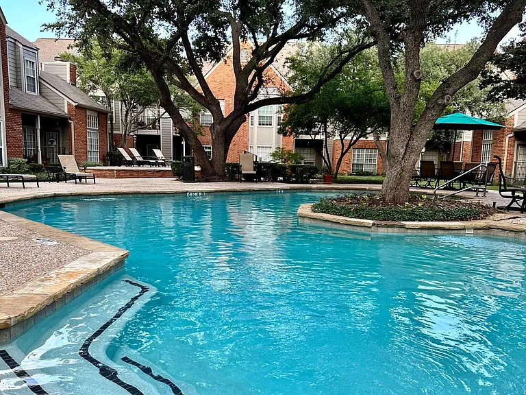 One of the two swimming pools on-site
