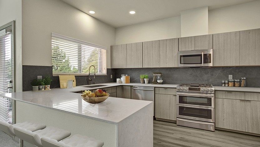 The Hillside One Bedroom Plus Den Shown in Beachwood Finish