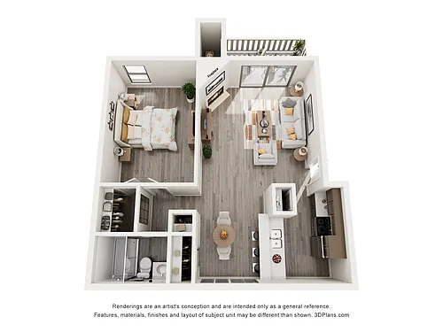 Floor plan 1 Bed 1 Bath