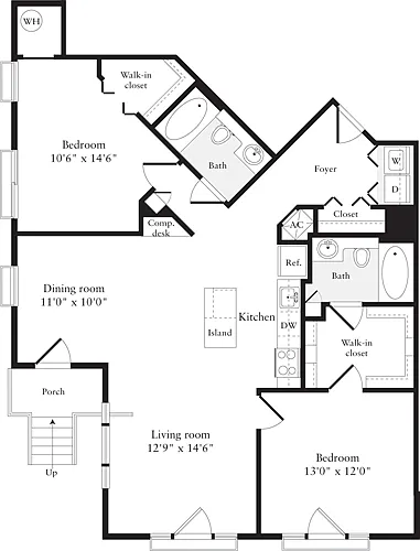 Floor plan 2 Bedrooms G