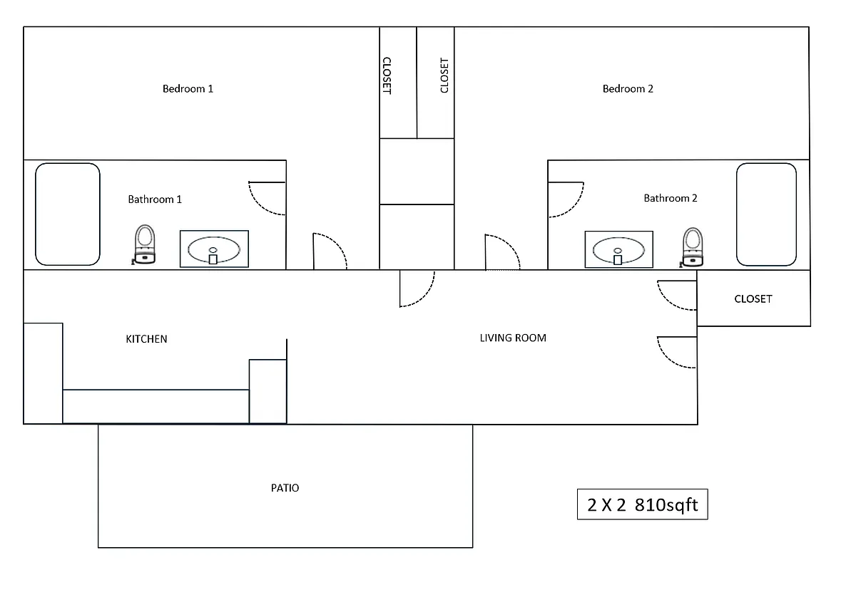 Floor plan 2 Bed 2 Bath