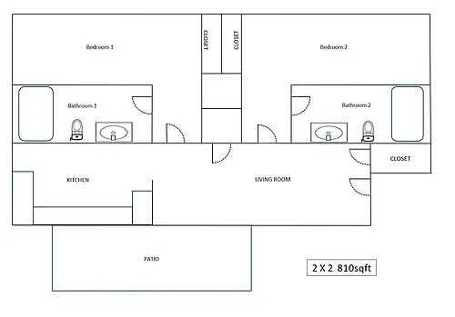 Floor plan 2 Bed 2 Bath