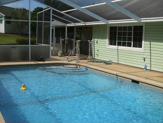 large screened pool