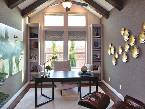 Secluded office with vaulted ceiling