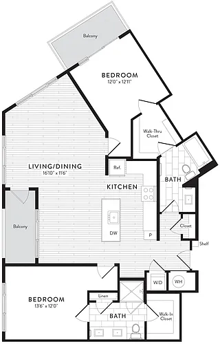Floor plan C6 - 2 Bed_2 Bath