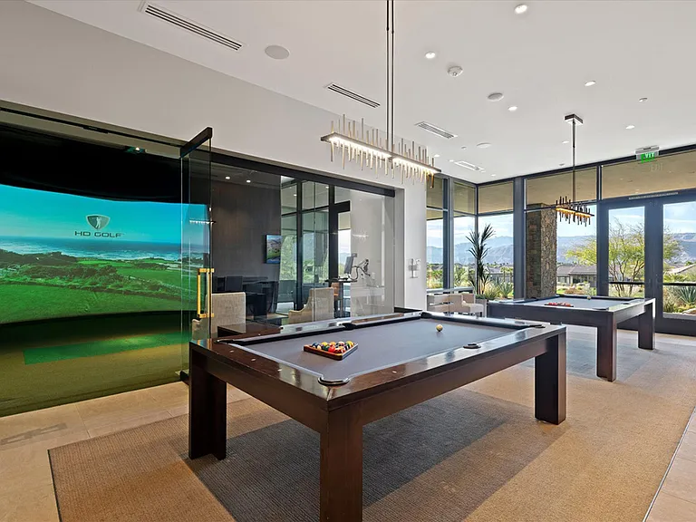 Pool table and virtual golf room