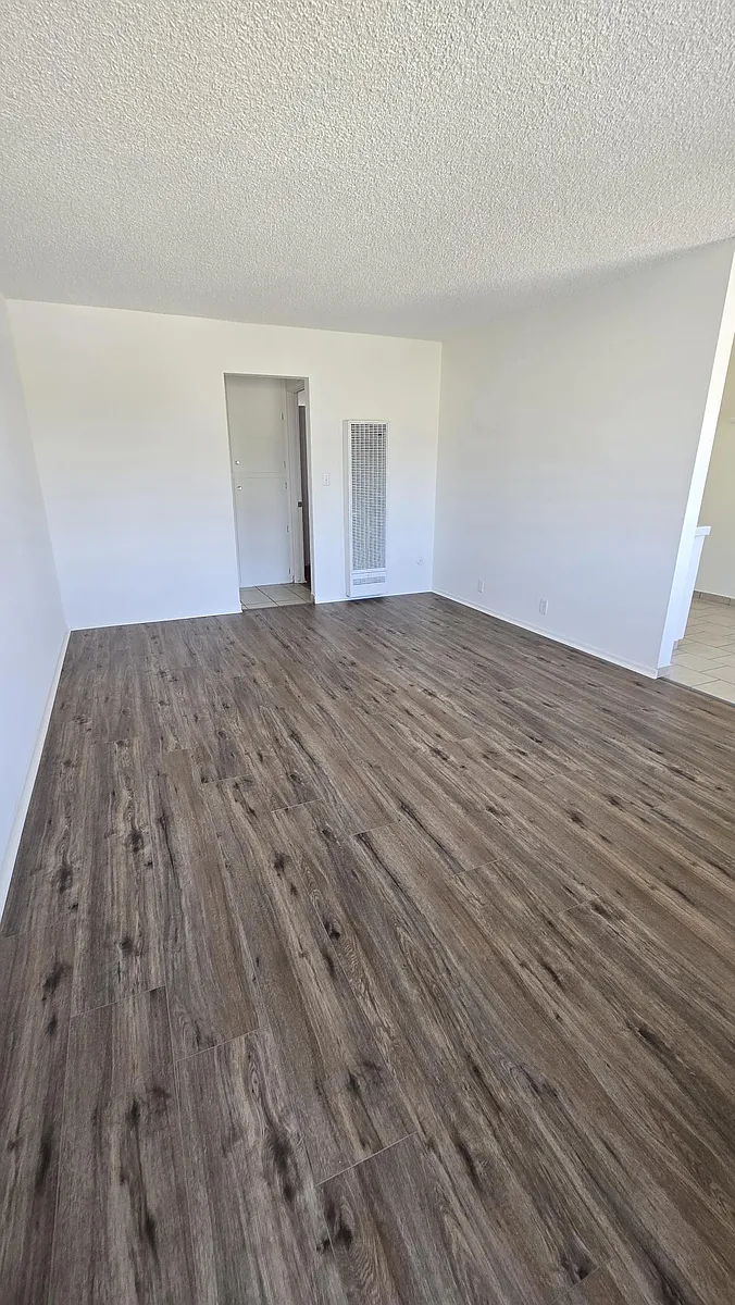 Living room with LVP flooring - Asher St. Apartments