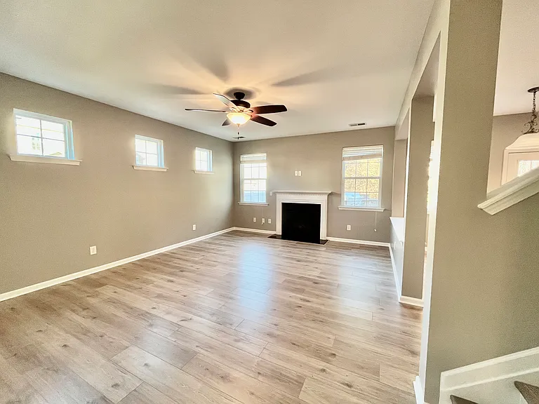 Family room with fireplace