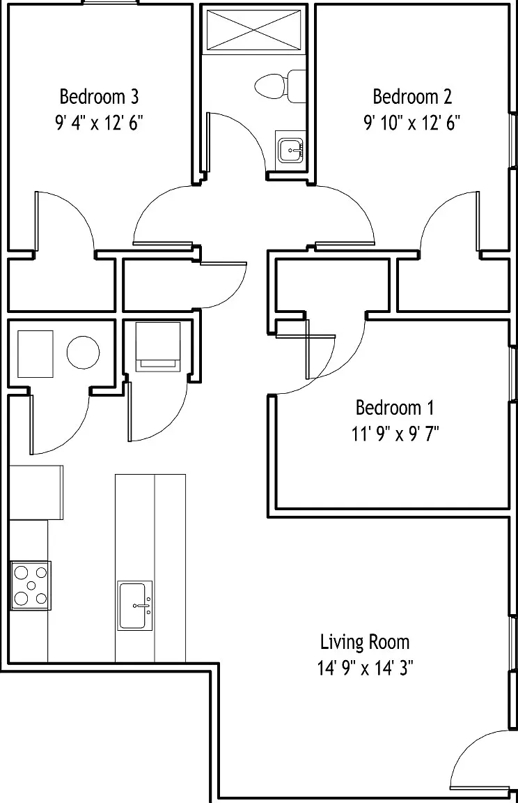 3 bed, 950 sqft, $2,170 — Photo 2