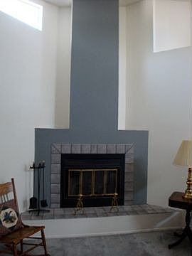 Living room with fireplace