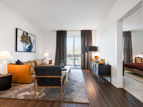 Modera Montville offers beautiful 1-, 2-, and 3-bedroom apartments with den and loft layouts, all featuring wood plank-style flooring.