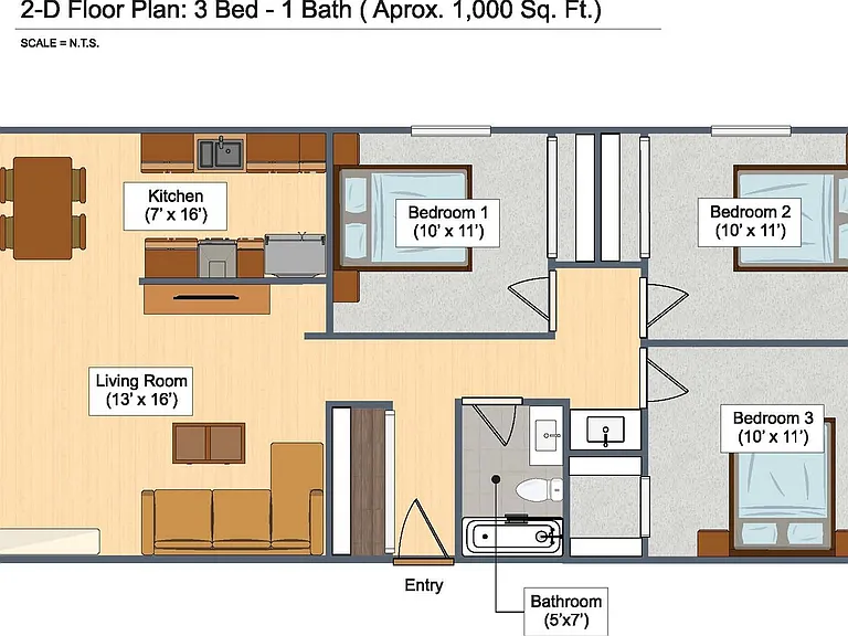 Three Bedroom One Bath Three Bedroom One Bath