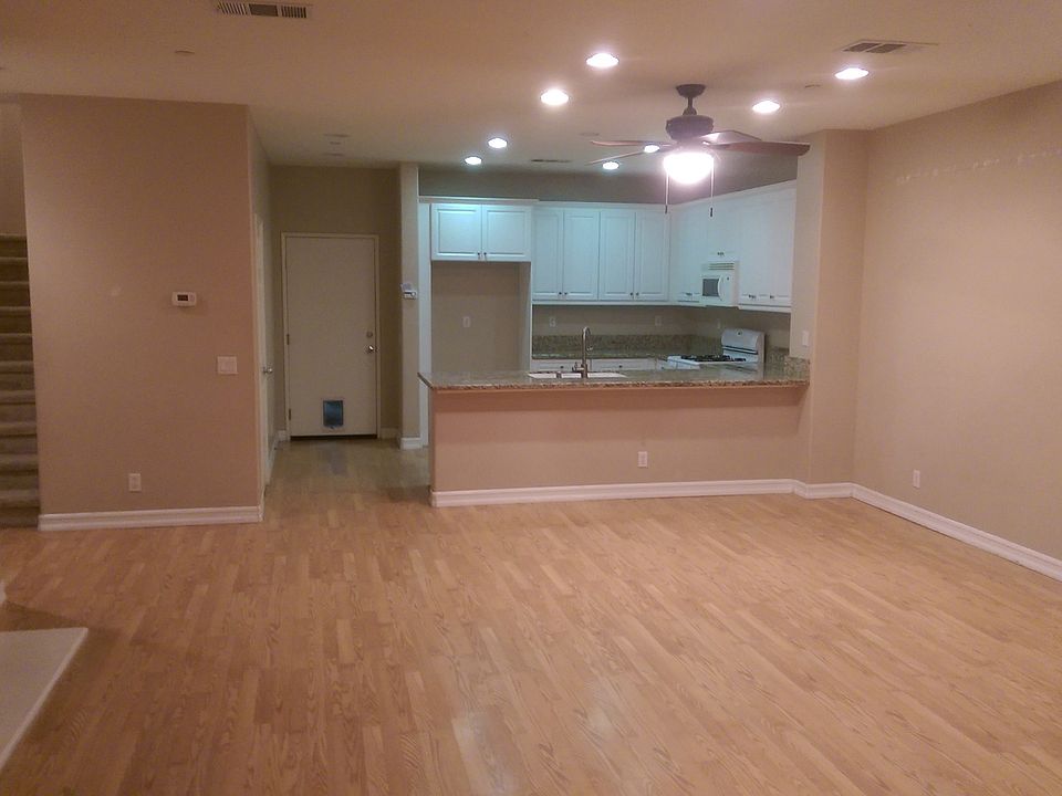 Downstairs. Living room and kitchen