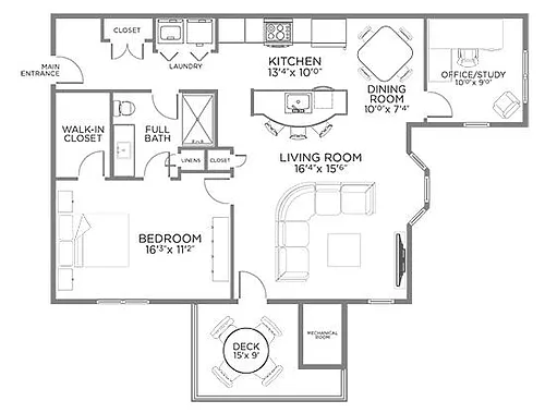 Floor plan One Bedroom