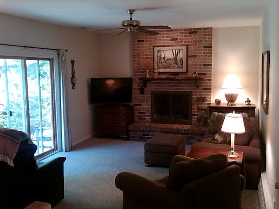 Family room has sliding door