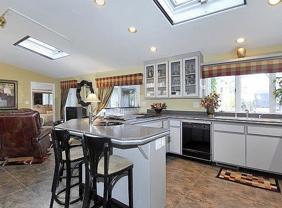 Remodeled kitchen with family room