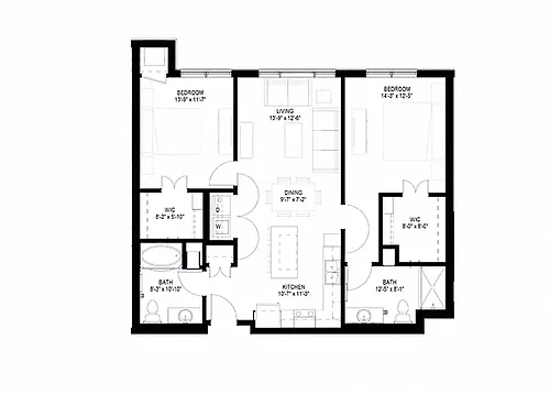 Floor plan Two Bedroom - D