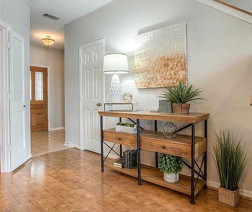 The entry flows gracefully into the are living area.