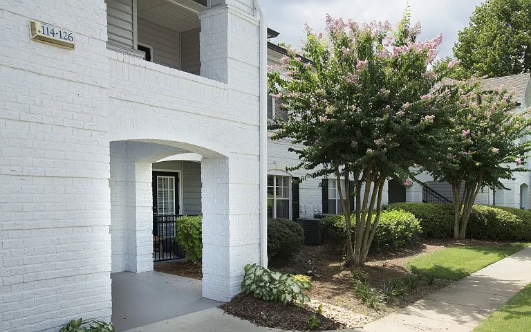 Building Exterior with Lush Landscaping