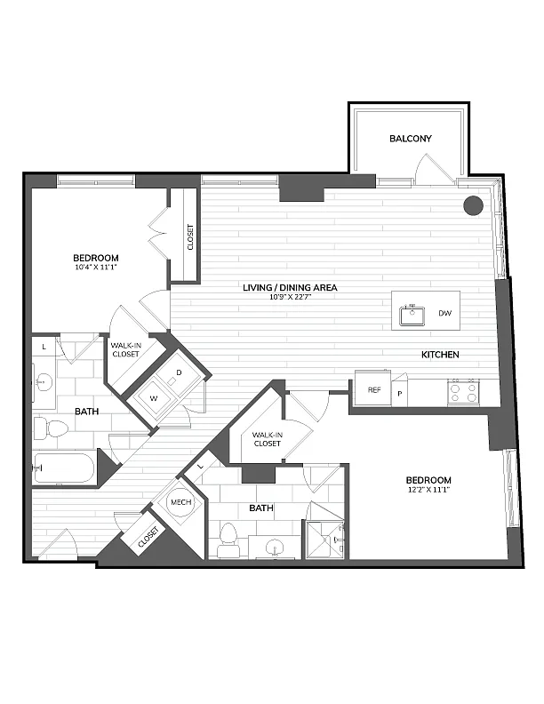 Floor plan 2 Bed/2 Bath-07