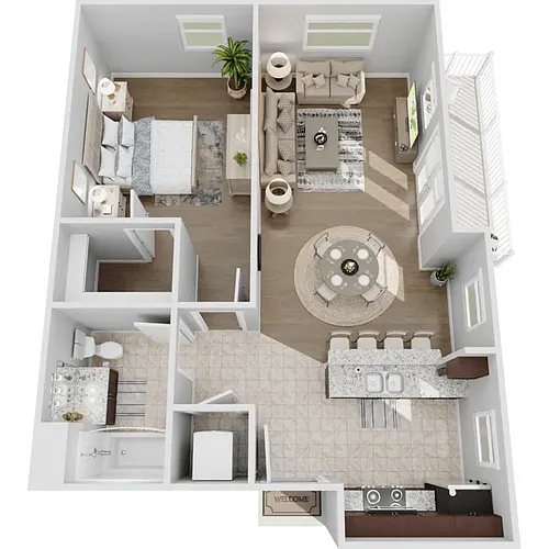 Floor plan 1 Bed 1 Bath