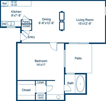 1 Bedroom | 1 Bath | 736 SF 1 Bedroom | 1 Bath | 736 SF